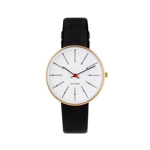 Arne Jacobsen armbåndsur - Bankers Hvid og guld skive Ø 34 mm - 53107-1601